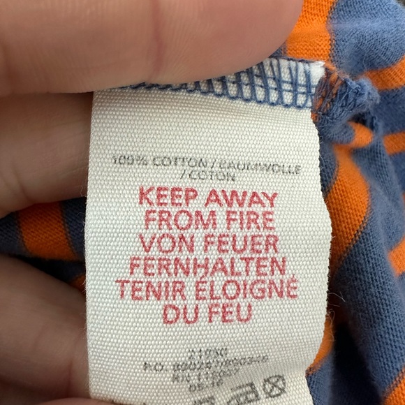 Mini Boden Boys Orange and Blue/Gray Striped Shirt (Size 11-12) - Picture 5 of 5